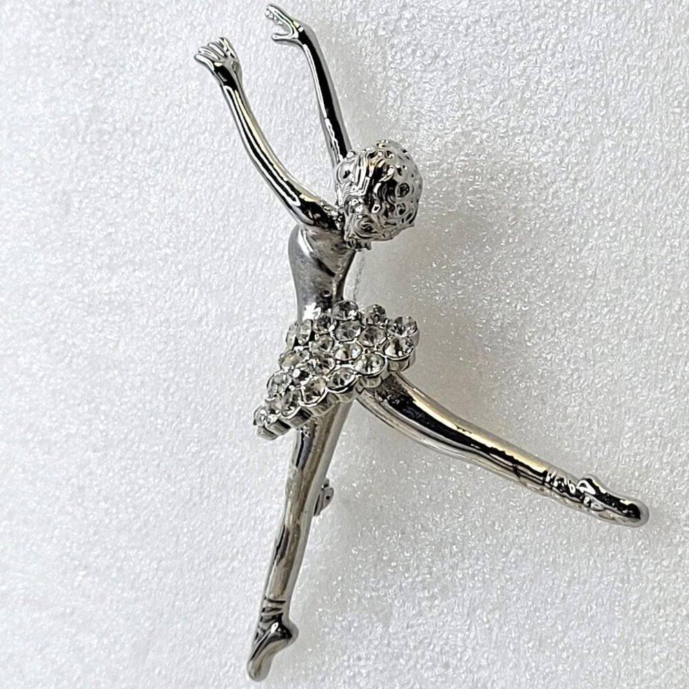 Rhinestone Ballet Dance Brooch Pin